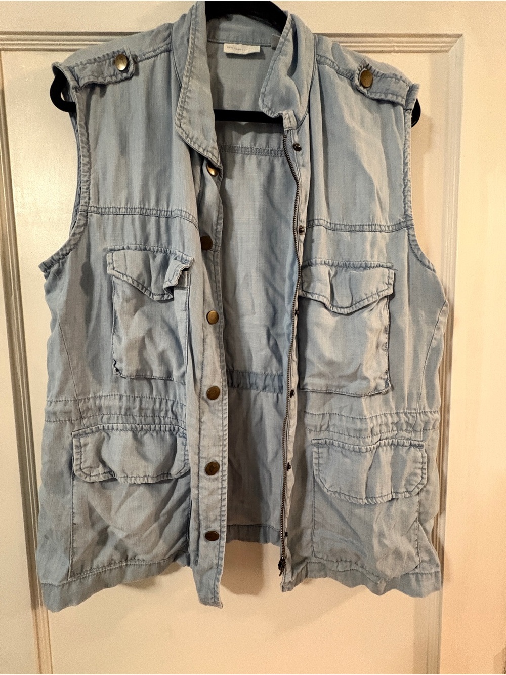 New York & Company Light Blue Utility Vest- Size XL